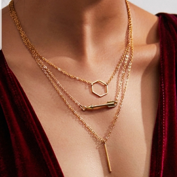 Nikkiwallflower Jewelry - ○Charlee○ Gold Arrow Layered necklace
